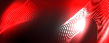 Parlak neon dalgalar, dinamik elektrik hareketi, enerji ya da hız kavramı. Duvar kağıdı, afiş, arkaplan, broşür, katalog, kapak, broşür