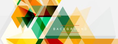 Mozaik üçgenler geometrik arkaplan. Tekno veya iş konsepti, duvar kağıdı, afiş, arkaplan, iniş sayfası deseni