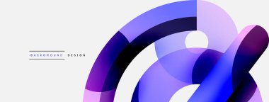 Yuvarlak şekiller daireler ve diğer geometrik şekiller. Duvar kağıdı afişi arkaplan kartı veya iniş sayfası için vektör illüstrasyonu