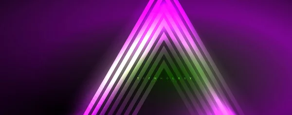 Linee Angoli Luminosi Neon Concetto Magico Luce Spaziale Energetica Illustrazione — Vettoriale Stock