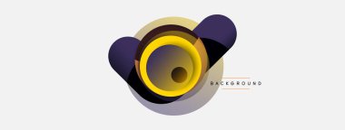 Çember ve yuvarlak şekiller soyut arkaplan. Duvar kağıdı afişi veya iniş sayfası için vektör illüstrasyonu