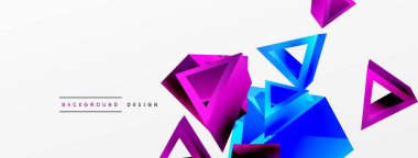 3d üçgen soyut arkaplan. Temel şekil teknolojisi ya da iş konsepti bileşimi. Duvar kağıdı, afiş, arkaplan veya iniş için moda tekno iş şablonu