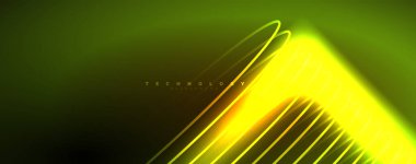 Tekno neon dalga çizgileri, dinamik elektrik hareketi, hız kavramı. Duvar kağıdı, afiş, arkaplan, iniş sayfası, duvar sanatı, davetiye, baskılar için şablonlar