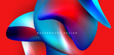 Soyut arkaplan renklerine sahip güzel sıvı şekiller