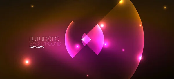 Abstract Background Neon Glowing Light Effects Shapes Triangles Circles Wallpaper — Stock Vector