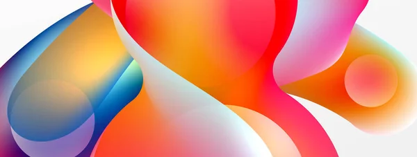 Fluid Abstract Background Liquid Color Gradients Composition Shapes Circle Flowing — Stock vektor