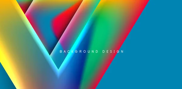 Futurista Triângulo Vetor Abstrato Fundo Com Gradientes Fluido Colorido — Vetor de Stock