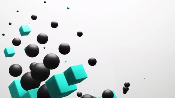 Geometric Abstract Background Loopable Animation Motion Graphics Spheres Cubes Video — Video Stock