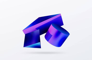 Vektör 3d soyut arkaplan. Şekiller 3 boyutlu üçgen ve silindir. Duvar kağıdı, afiş, arkaplan veya iniş için moda tekno iş şablonu