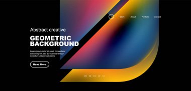 Geometric landing page background. Fluid colors and simple shapes abstract composition. Vector illustration for wallpaper, banner, background, leaflet, catalog, cover, flyer clipart