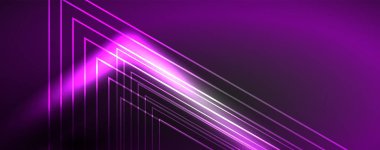 Neon parıldayan tekno çizgiler, yüksek teknolojili soyut arkaplan şablonu. Duvar kağıdı, afiş, arkaplan, broşür, katalog, kapak, broşür