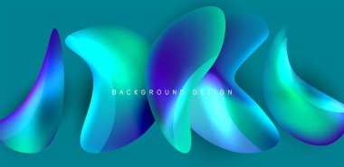 Sıvı renkli 3D elementler soyut arkaplan