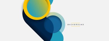 Çember ve yuvarlak şekiller soyut arkaplan. Duvar kağıdı afişi veya iniş sayfası için vektör illüstrasyonu