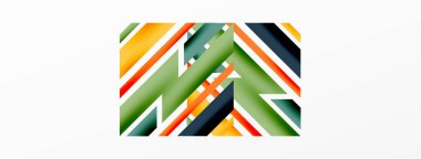 Minimum geometrik soyut arkaplan. Dinamik 3D çizgi kompozisyonu. Duvar kağıdı, afiş, arkaplan veya iniş için moda tekno iş şablonu