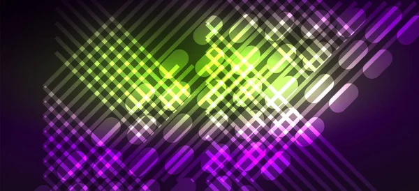 Background Wallpaper Neon Glowing Lines Geometric Shapes Dark Wallpaper Concept — Stock Vector