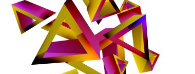 3d üçgen soyut arkaplan. Temel şekil teknolojisi ya da iş konsepti bileşimi. Duvar kağıdı, afiş, arkaplan veya iniş için moda tekno iş şablonu