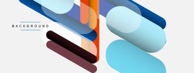 Yuvarlak şekiller ve çizgiler üst üste biniyor. Duvar kağıdı afişi veya iniş sayfası için vektör illüstrasyonu