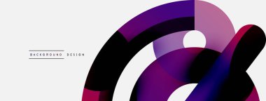 Yuvarlak şekiller daireler ve diğer geometrik şekiller. Duvar kağıdı afişi arkaplan kartı veya iniş sayfası için vektör illüstrasyonu