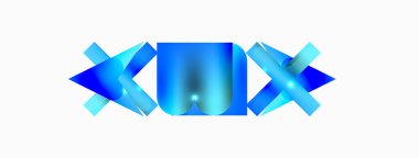 Minimum geometrik soyut arkaplan. İlkel şekiller kompozisyon arkaplanı. Duvar kağıdı, afiş, arkaplan veya iniş için moda tekno iş şablonu