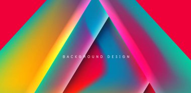 Renkli sıvı gradyanlı gelecekçi üçgen vektörü soyut arkaplan