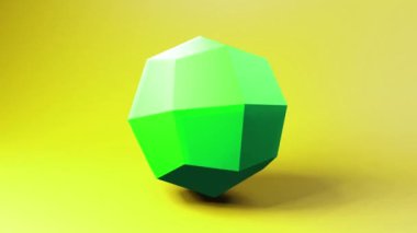 Abstract geometric form rotating background. 3D motion graphics. Minimalist geometric looping video