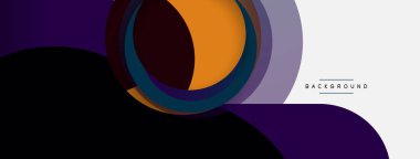 Çember ve yuvarlak şekiller soyut arkaplan. Duvar kağıdı afişi veya iniş sayfası için vektör illüstrasyonu