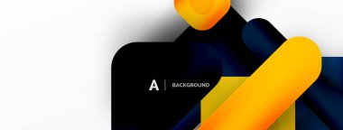 Minimum geometrik soyut arkaplan. Renkli geometrik bloklar. Çizgiler, kareler ve üçgenler duvar kağıdı bileşimi