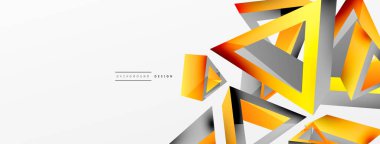 Üçgen soyut arkaplan. 3D vektör temel biçim teknolojisi veya iş konsepti bileşimi. Duvar kağıdı, afiş, arkaplan veya iniş için moda tekno iş şablonu