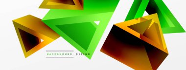 3d üçgen soyut arkaplan. Temel şekil teknolojisi ya da iş konsepti bileşimi. Duvar kağıdı, afiş, arkaplan veya iniş için moda tekno iş şablonu