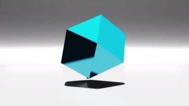 Animated background of gem style 3d geometric shape rotating in the air. 3D motion graphics. Minimalist design geometric loopable video