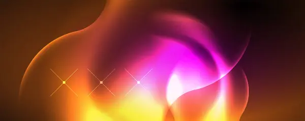 Неоновые Светящиеся Волны Магическая Энергетическая Концепция Пространства Света Абстрактный Дизайн — стоковый вектор