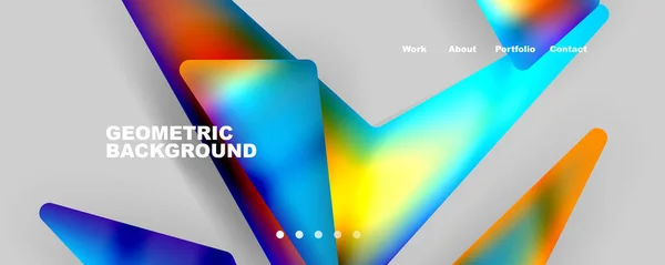 Bright Colorful Triangular Shapes Abstract Background Fluid Color Effect Glass — Wektor stockowy