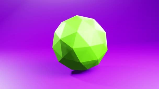 Triangular Poly Sphere Rotating Air Background Motion Graphics Minimalist Geometric — Video Stock