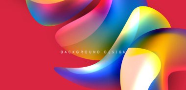 Soyut arkaplan renklerine sahip güzel sıvı şekiller