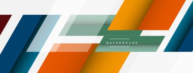 Vektör arkaplanı. Gölge efektli soyut örtüşen renk çizgileri tasarımı. Duvar kağıdı afişi için resim arkaplanı veya iniş sayfası