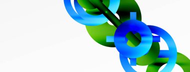 Çember bileşimi soyut arkaplan. Duvar kağıdı, afiş, arkaplan veya iniş için moda tekno iş şablonu