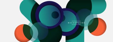 Çember ve yuvarlak şekiller soyut arkaplan. Duvar kağıdı afişi veya iniş sayfası için vektör illüstrasyonu