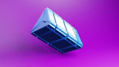 3D form made of triangles geometric video animation background. Looping 3D motion graphics design