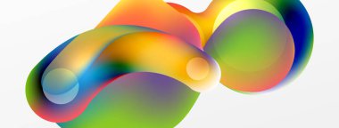 Fluid abstract background, round shapes and circle flowing design for wallpaper, banner, background or landing