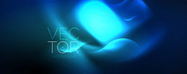 Neon Glowing Waves Magic Energy Space Light Concept Abstract Background — 图库矢量图片