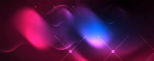 Neon Glowing Waves Magic Energy Space Light Concept Abstract Background — Stock Vector
