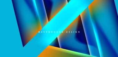 Örtüler, şablonlar, el ilanları, broşürler, afişler için üstüste binen üçgenler ve sıvı gradyanlarla soyut fırın