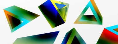 3d üçgen soyut arkaplan. Temel şekil teknolojisi ya da iş konsepti bileşimi. Duvar kağıdı, afiş, arkaplan veya iniş için moda tekno iş şablonu