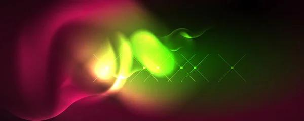 Neon Glowing Waves Magic Energy Space Light Concept Abstract Background — Vector de stock