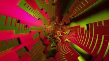 Flying inside the tube. Techno 3d looping motion graphics design