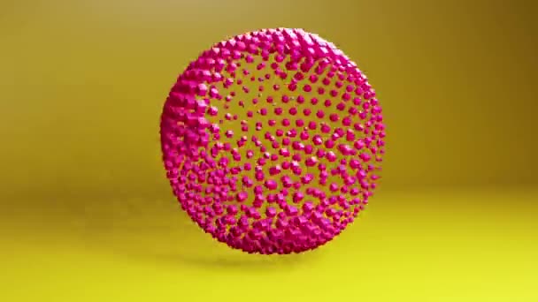 Bright Color Sphere Geometric Shape Transformation Made Cubes Motion Graphics — Αρχείο Βίντεο
