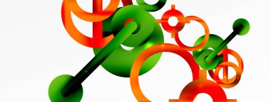 Çember bileşimi soyut arkaplan. Duvar kağıdı, afiş, arkaplan veya iniş için moda tekno iş şablonu