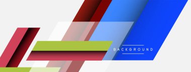 Vektör arkaplanı. Gölge efektli soyut örtüşen renk çizgileri tasarımı. Duvar kağıdı afişi için resim arkaplanı veya iniş sayfası