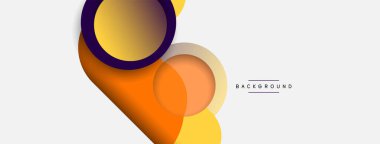 Çember ve yuvarlak şekiller soyut arkaplan. Duvar kağıdı afişi veya iniş sayfası için vektör illüstrasyonu