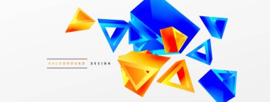 3d üçgen soyut arkaplan. Temel şekil teknolojisi ya da iş konsepti bileşimi. Duvar kağıdı, afiş, arkaplan veya iniş için moda tekno iş şablonu